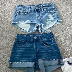 2 pairs of jean shorts american eagle size 00